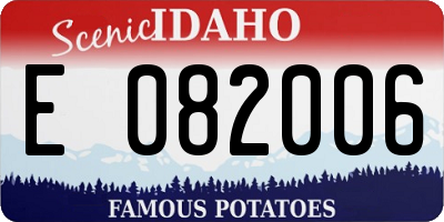 ID license plate E082006