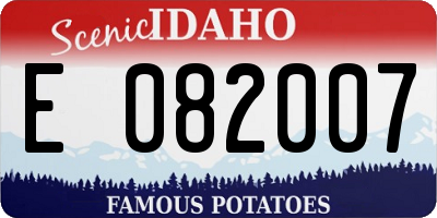 ID license plate E082007