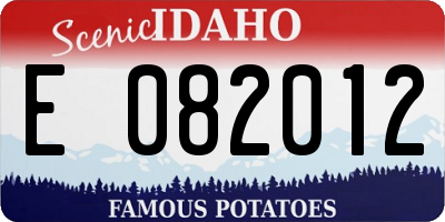ID license plate E082012