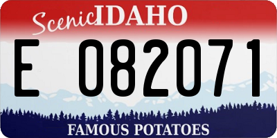 ID license plate E082071