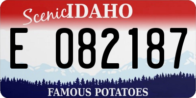 ID license plate E082187