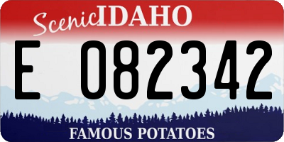 ID license plate E082342