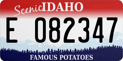 ID license plate E082347