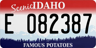 ID license plate E082387