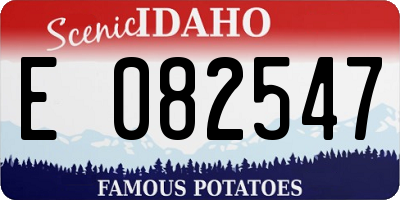 ID license plate E082547