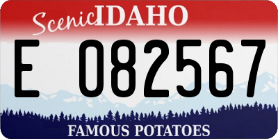 ID license plate E082567