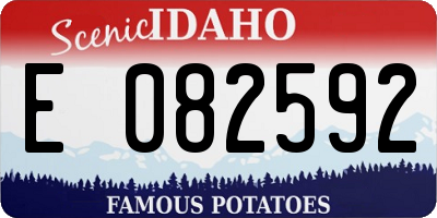 ID license plate E082592