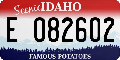 ID license plate E082602