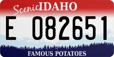 ID license plate E082651