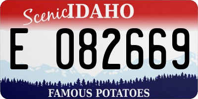 ID license plate E082669