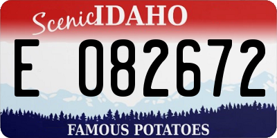 ID license plate E082672