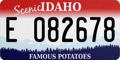 ID license plate E082678