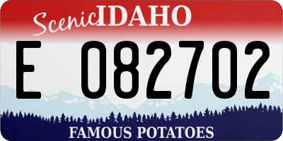 ID license plate E082702