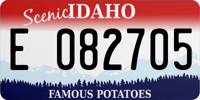 ID license plate E082705