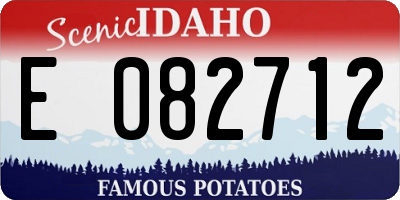 ID license plate E082712