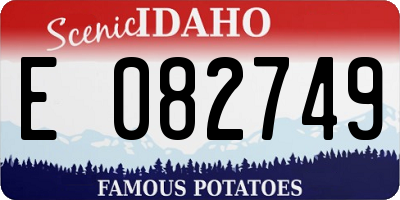 ID license plate E082749