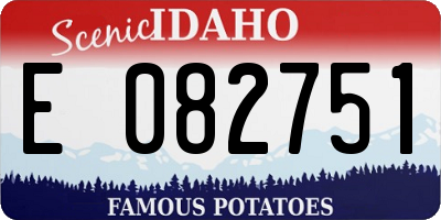 ID license plate E082751