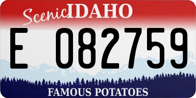ID license plate E082759