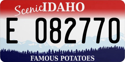ID license plate E082770