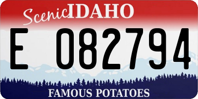 ID license plate E082794