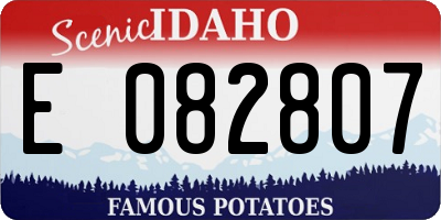 ID license plate E082807
