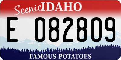 ID license plate E082809