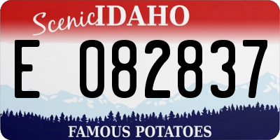 ID license plate E082837