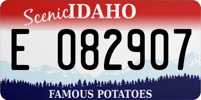 ID license plate E082907