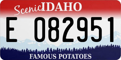 ID license plate E082951