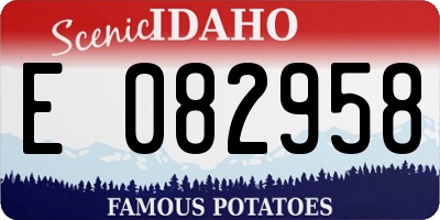 ID license plate E082958