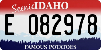 ID license plate E082978