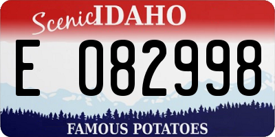ID license plate E082998