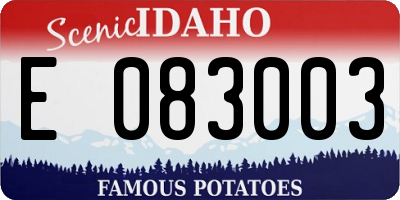 ID license plate E083003