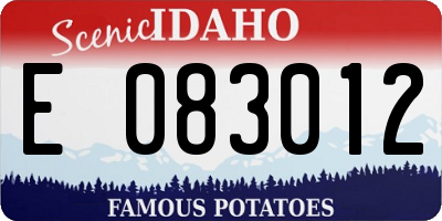 ID license plate E083012