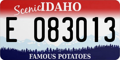 ID license plate E083013