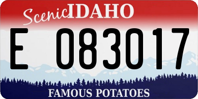 ID license plate E083017