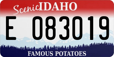 ID license plate E083019