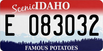 ID license plate E083032