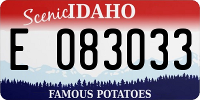 ID license plate E083033