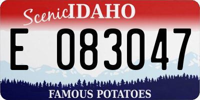 ID license plate E083047