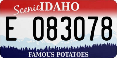 ID license plate E083078