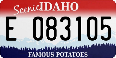 ID license plate E083105