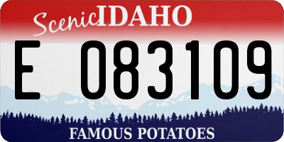 ID license plate E083109