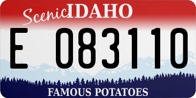ID license plate E083110