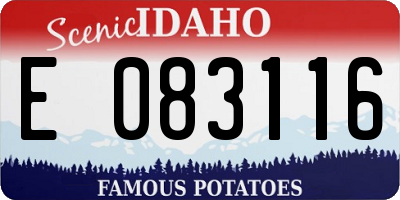 ID license plate E083116
