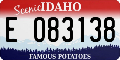 ID license plate E083138