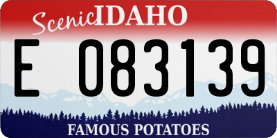 ID license plate E083139