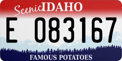 ID license plate E083167
