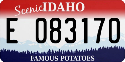 ID license plate E083170