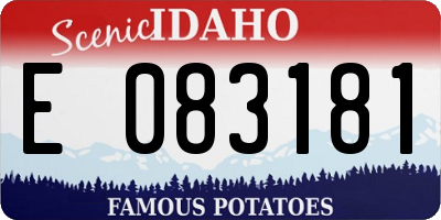 ID license plate E083181